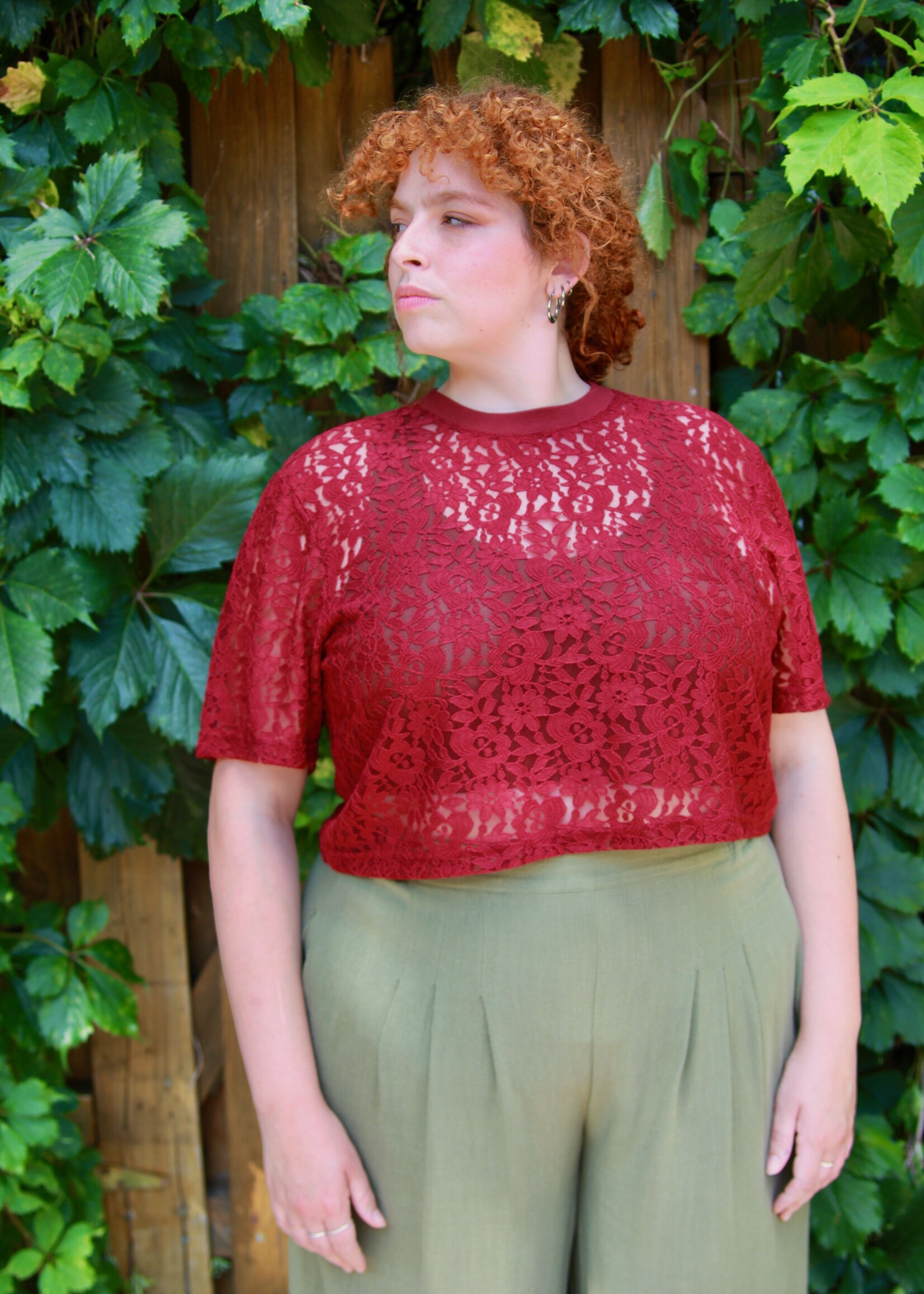 Studio Citizen Studio Citizen Boxy Tee in Burgundy Lace