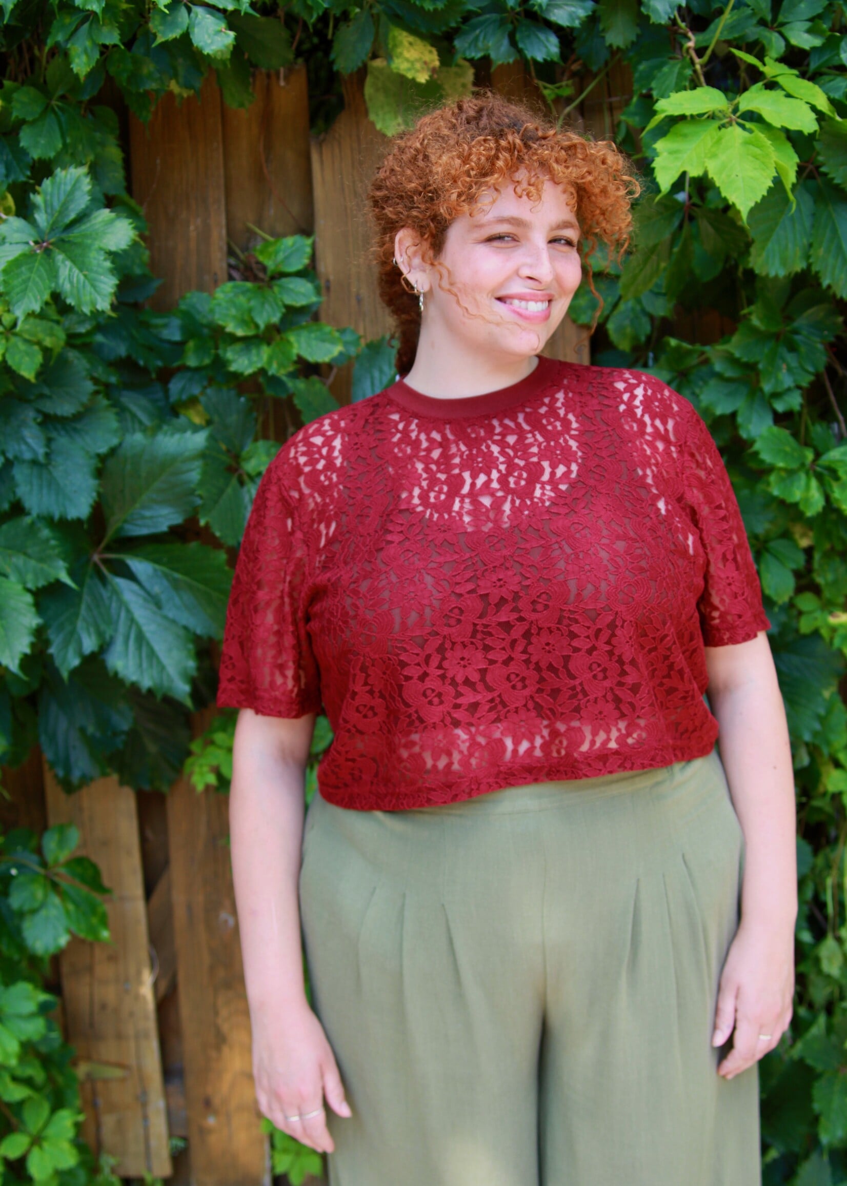 Studio Citizen Studio Citizen Boxy Tee in Burgundy Lace