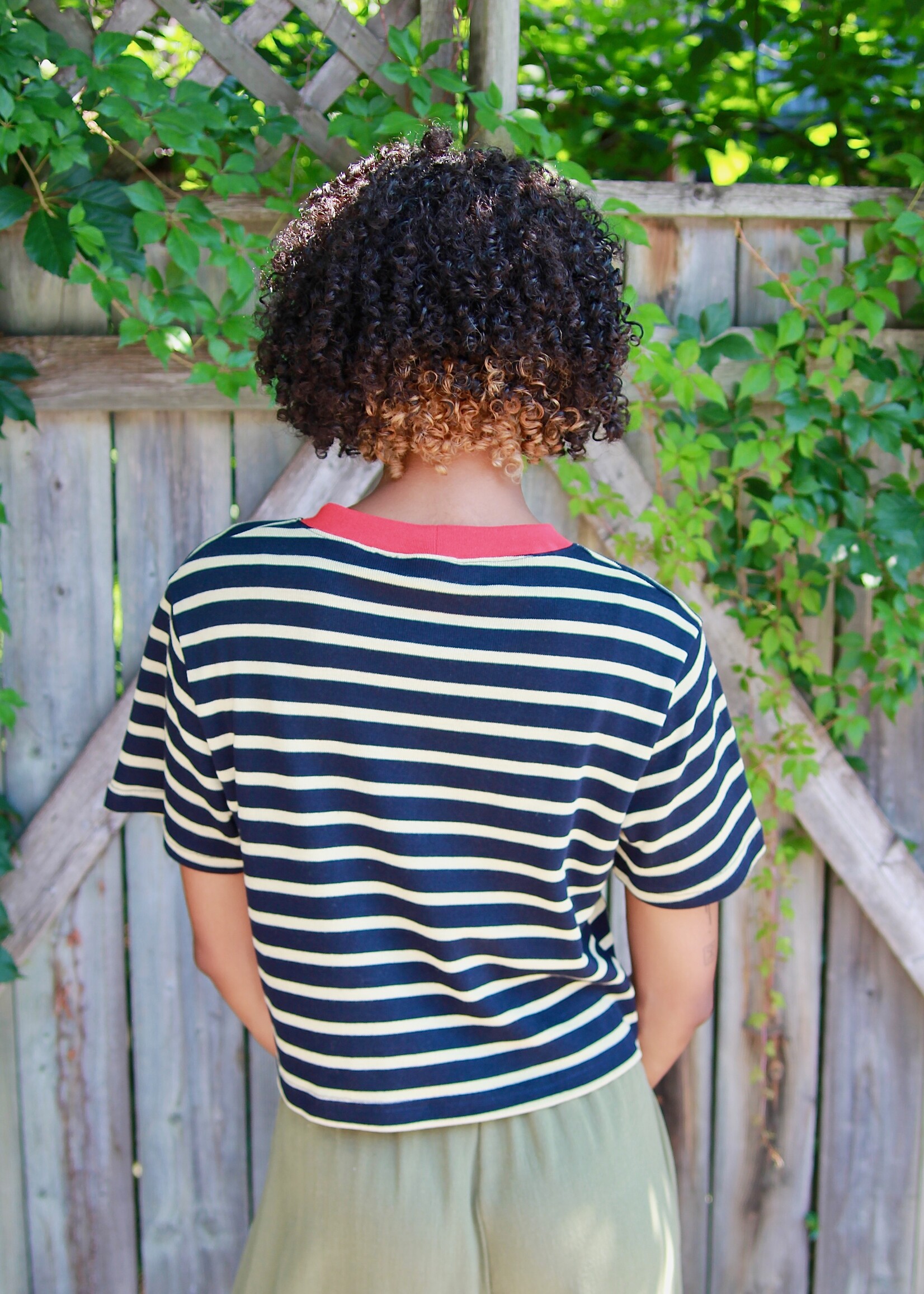 Studio Citizen Studio Citizen Perfect Tee in Navy Stripe Knit