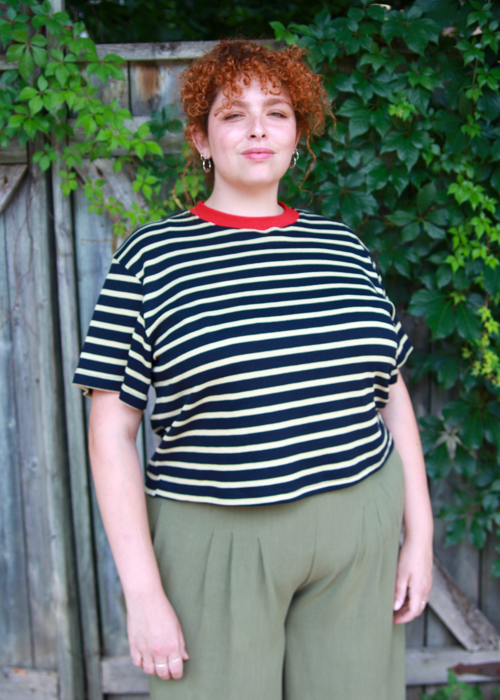 Studio Citizen Studio Citizen Perfect Tee in Navy Stripe Knit