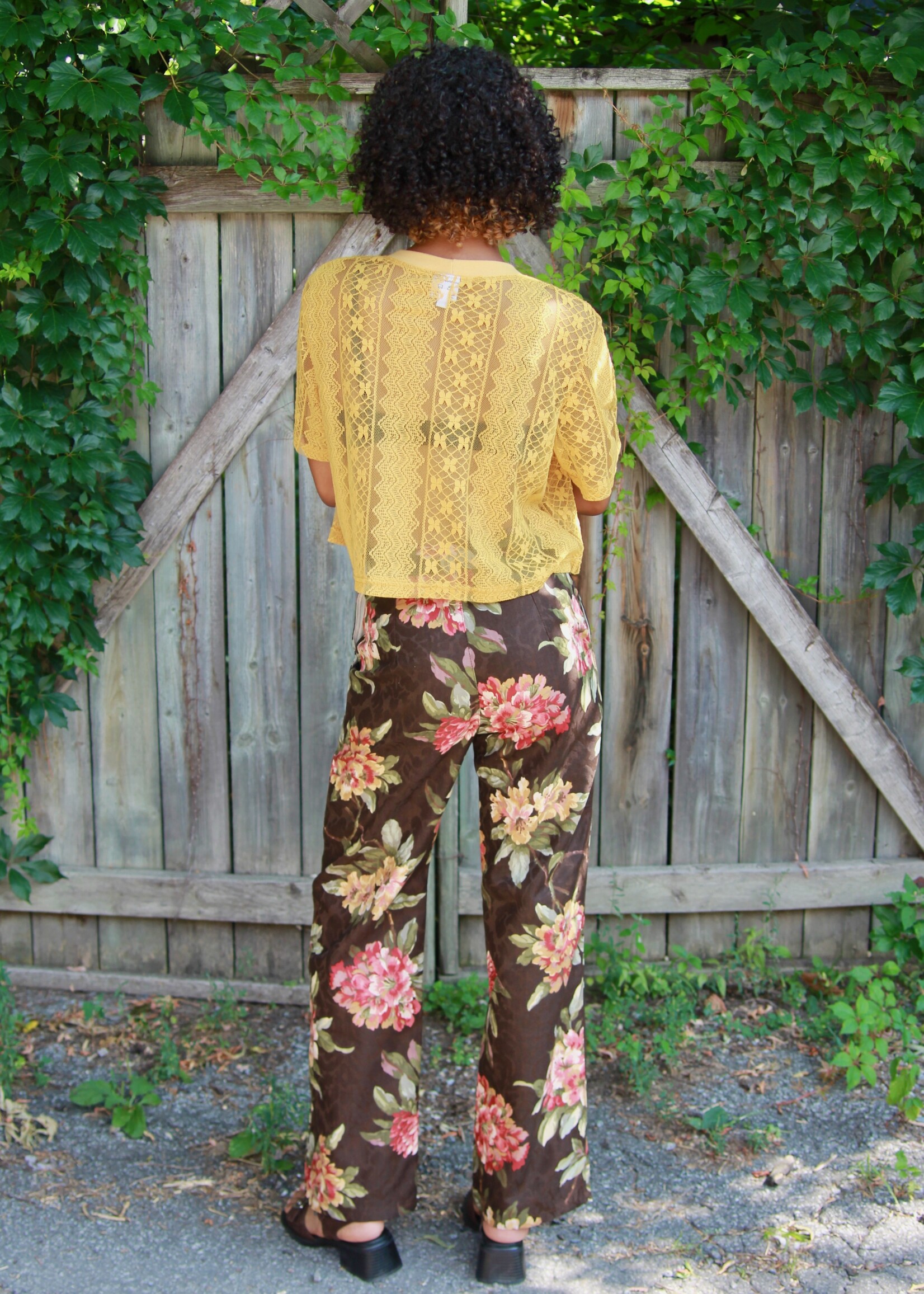 Studio Citizen Studio Citizen Straight Cut Pant in Brown Floral Jacquard