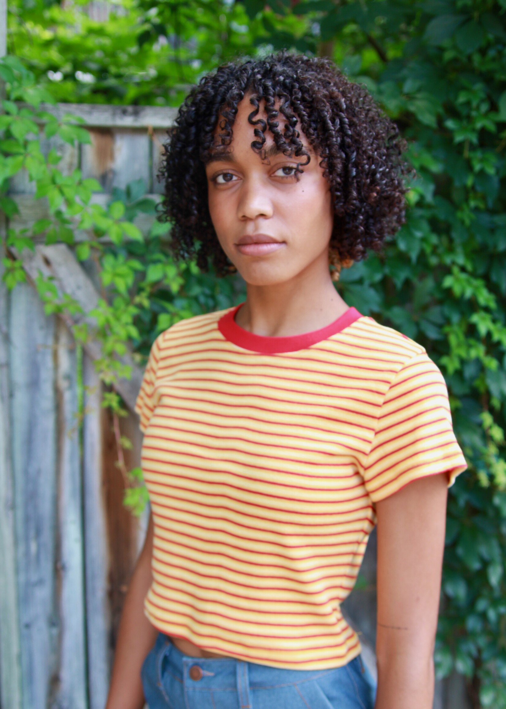 Studio Citizen Studio Citizen Baby Tee in Red and Yellow Stripe