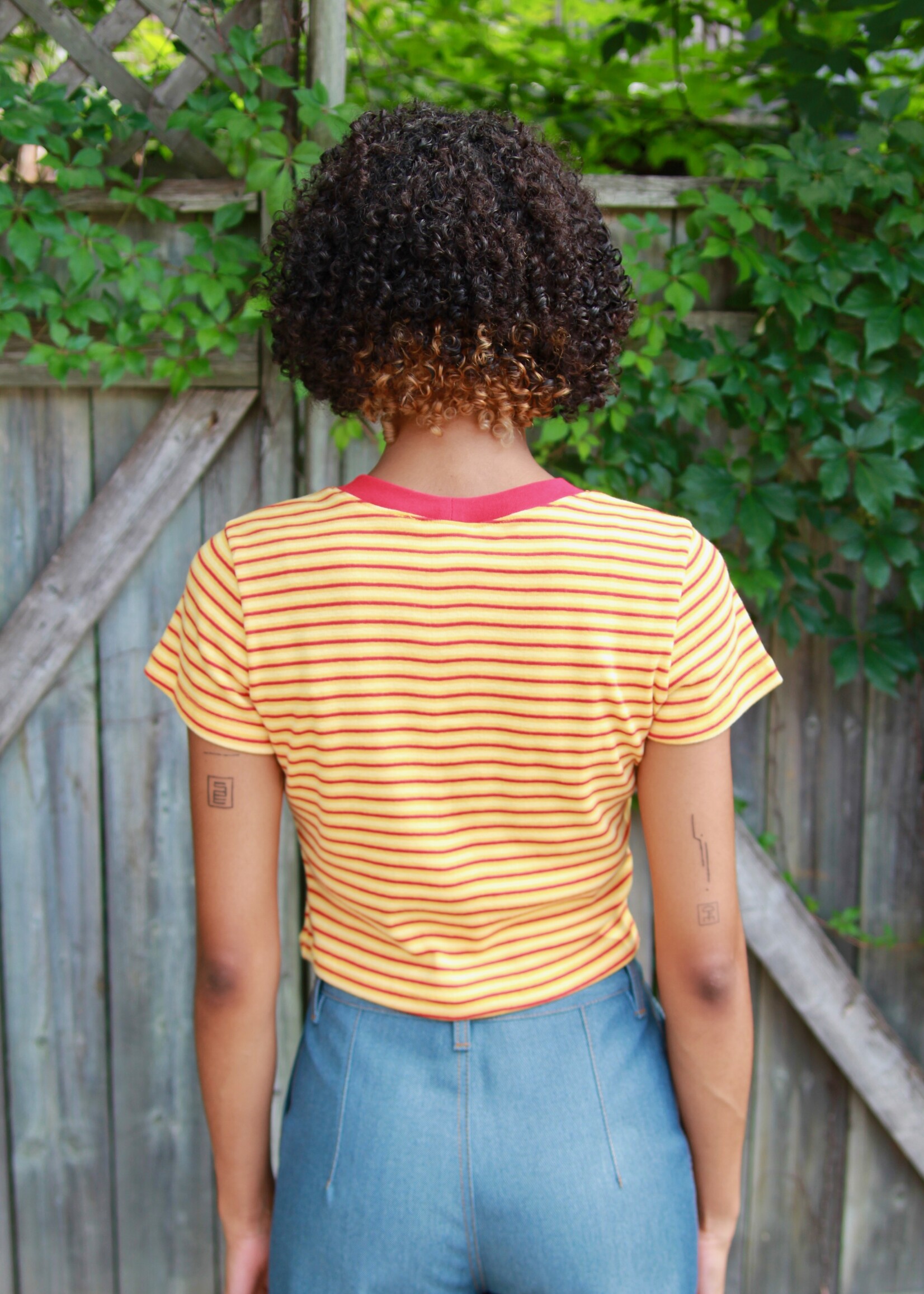 Studio Citizen Studio Citizen Baby Tee in Red and Yellow Stripe