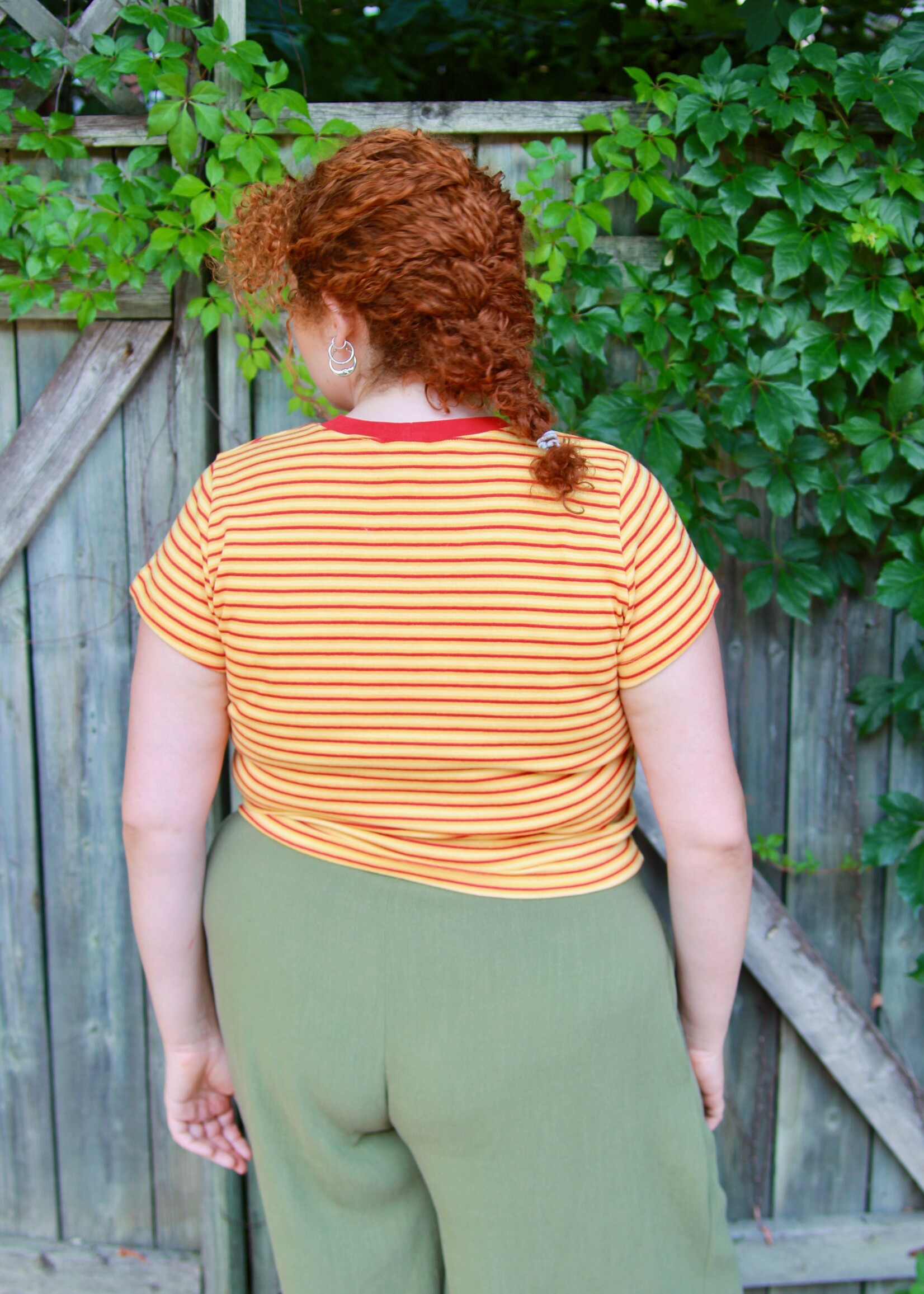 Studio Citizen Studio Citizen Baby Tee in Red and Yellow Stripe