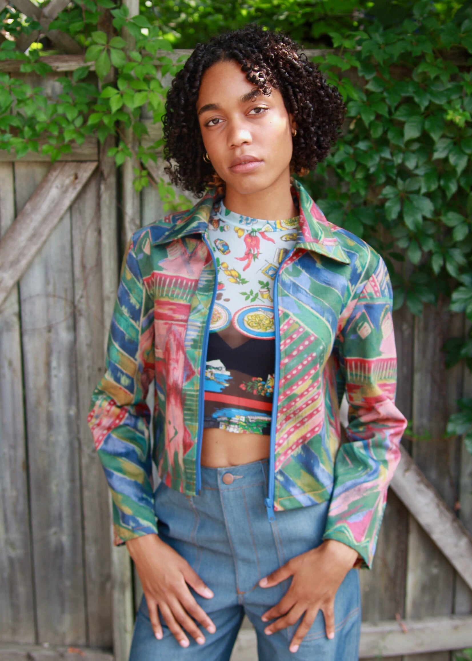 Studio Citizen Studio Citizen Zipper Jacket in 90s Abstract Print