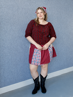 Studio Citizen Upcycled Back to School Skirt - Red Plaid - XXL