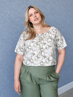 Studio Citizen Upcycyled Back to School Top -Beige circle - XL