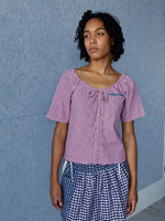 Studio Citizen Upcycyled Back to School Top -Plum Gingham - XS