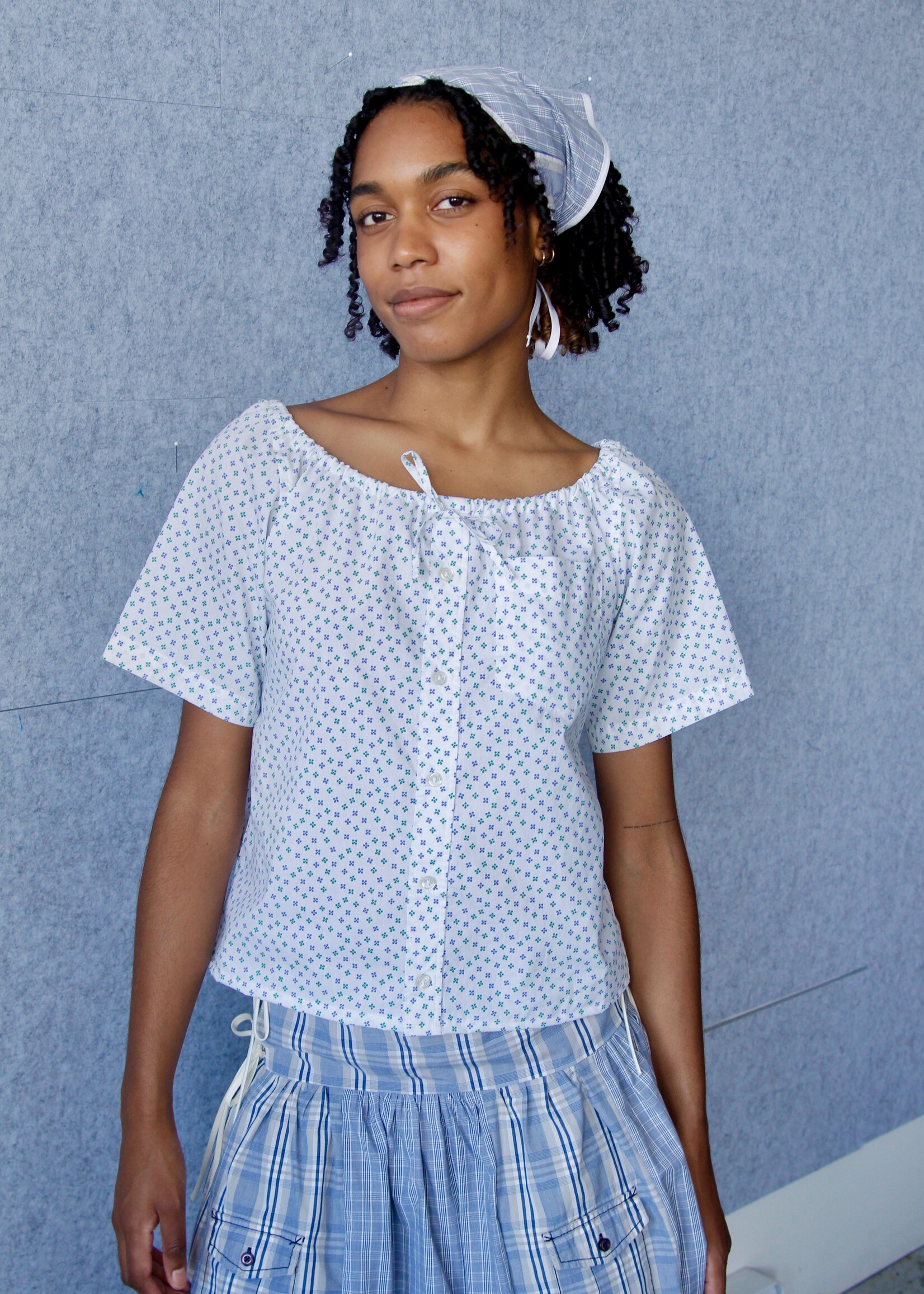 Studio Citizen Upcycyled Back to School Top - Tiny Flowers - S