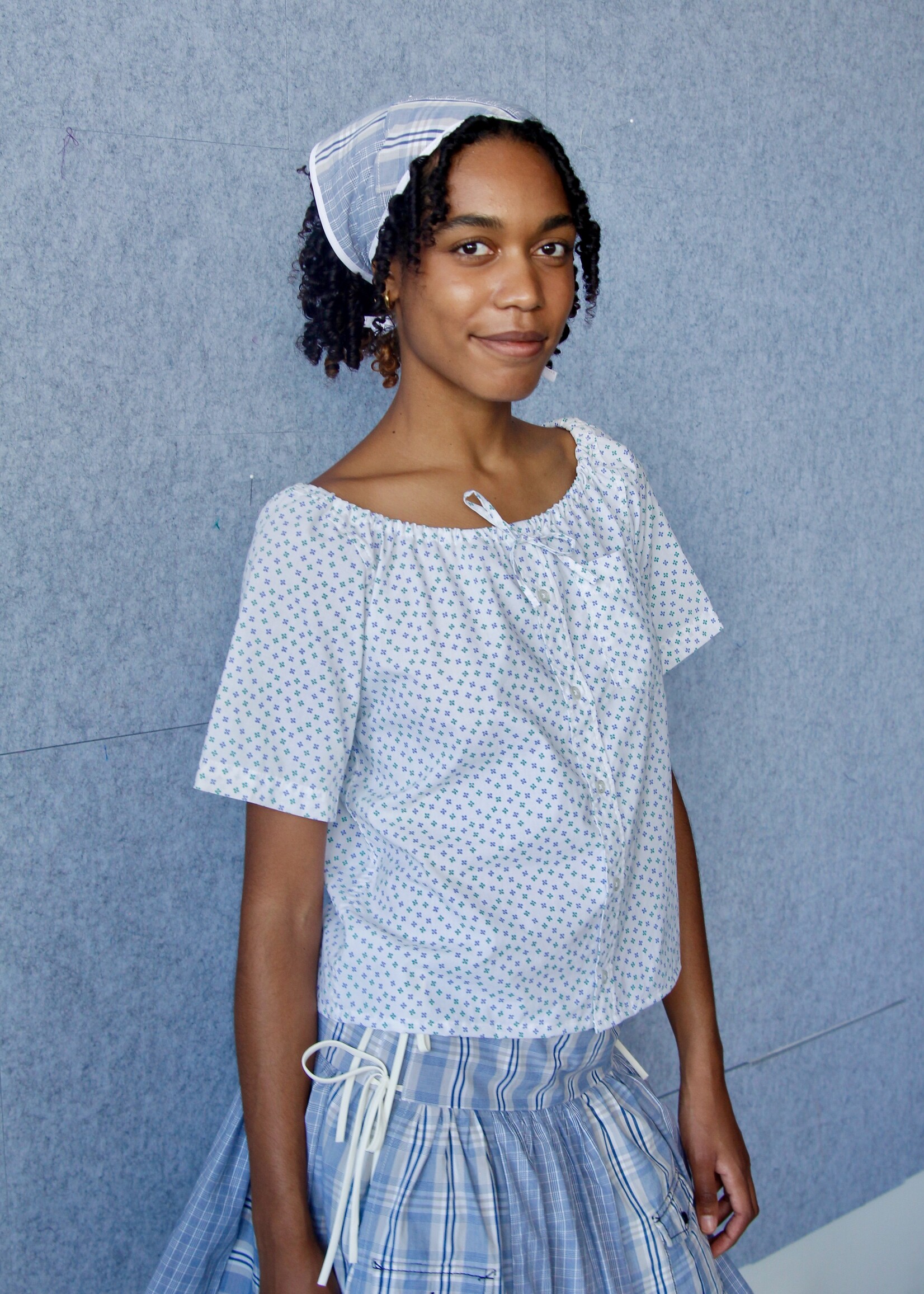 Studio Citizen Upcycyled Back to School Top - Tiny Flowers - S
