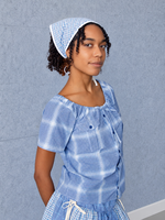 Studio Citizen Upcycyled Back to School Top - Blue + White Plaid - S