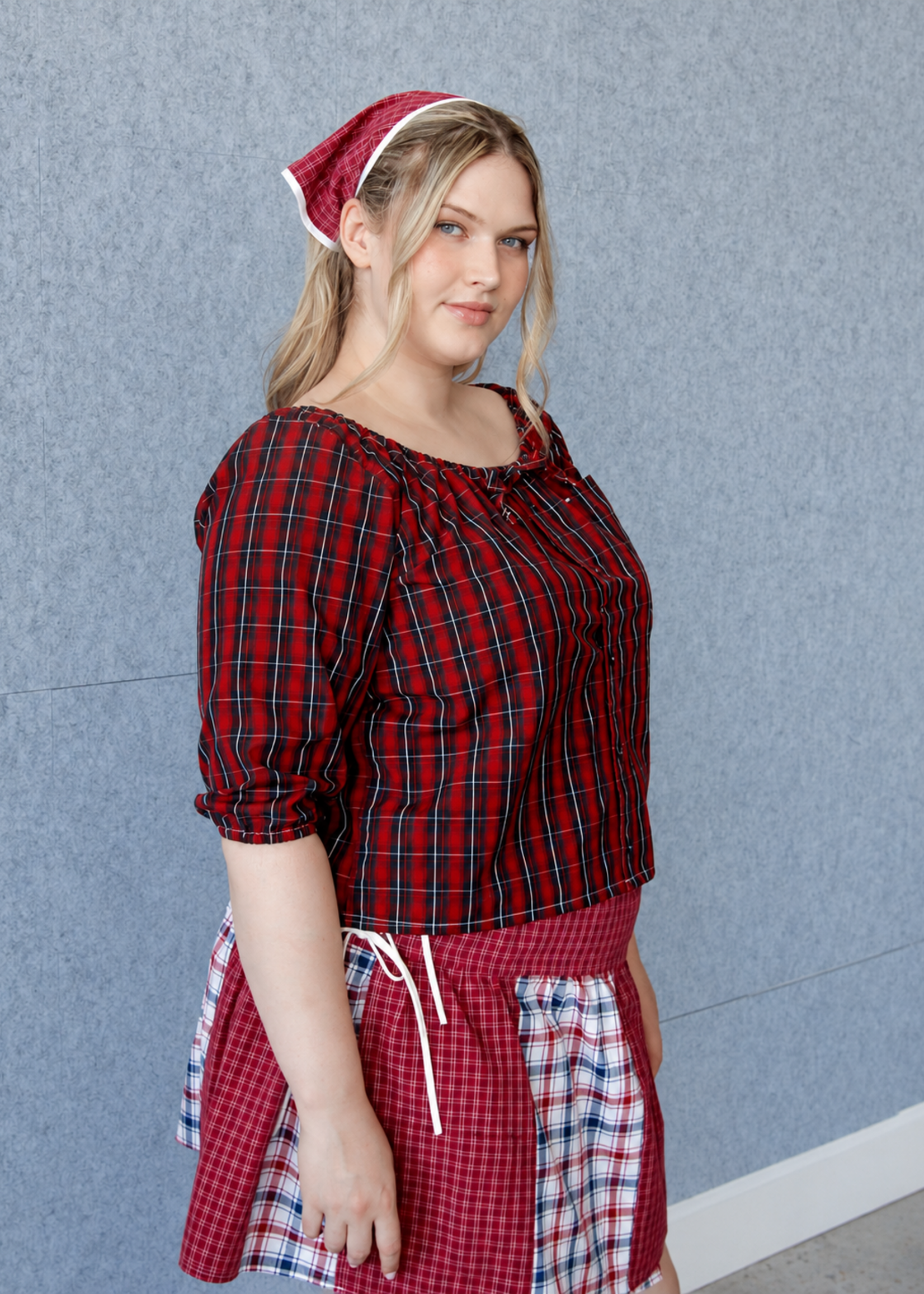 Studio Citizen Upcycyled Back to School Bandana - Red Plaid