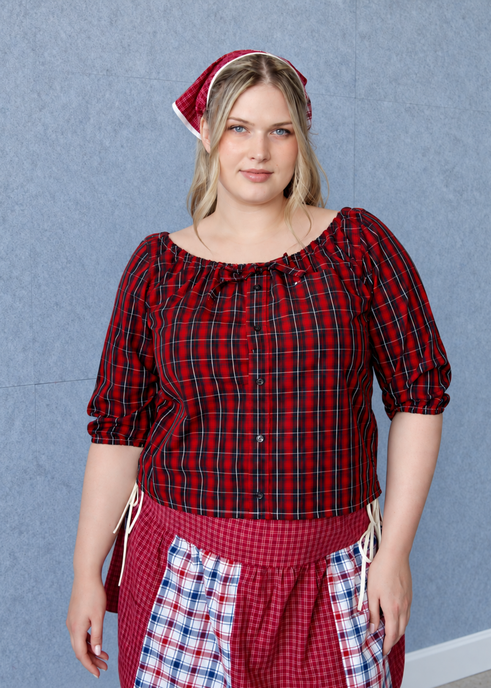 Studio Citizen Upcycyled Back to School Bandana - Red Plaid