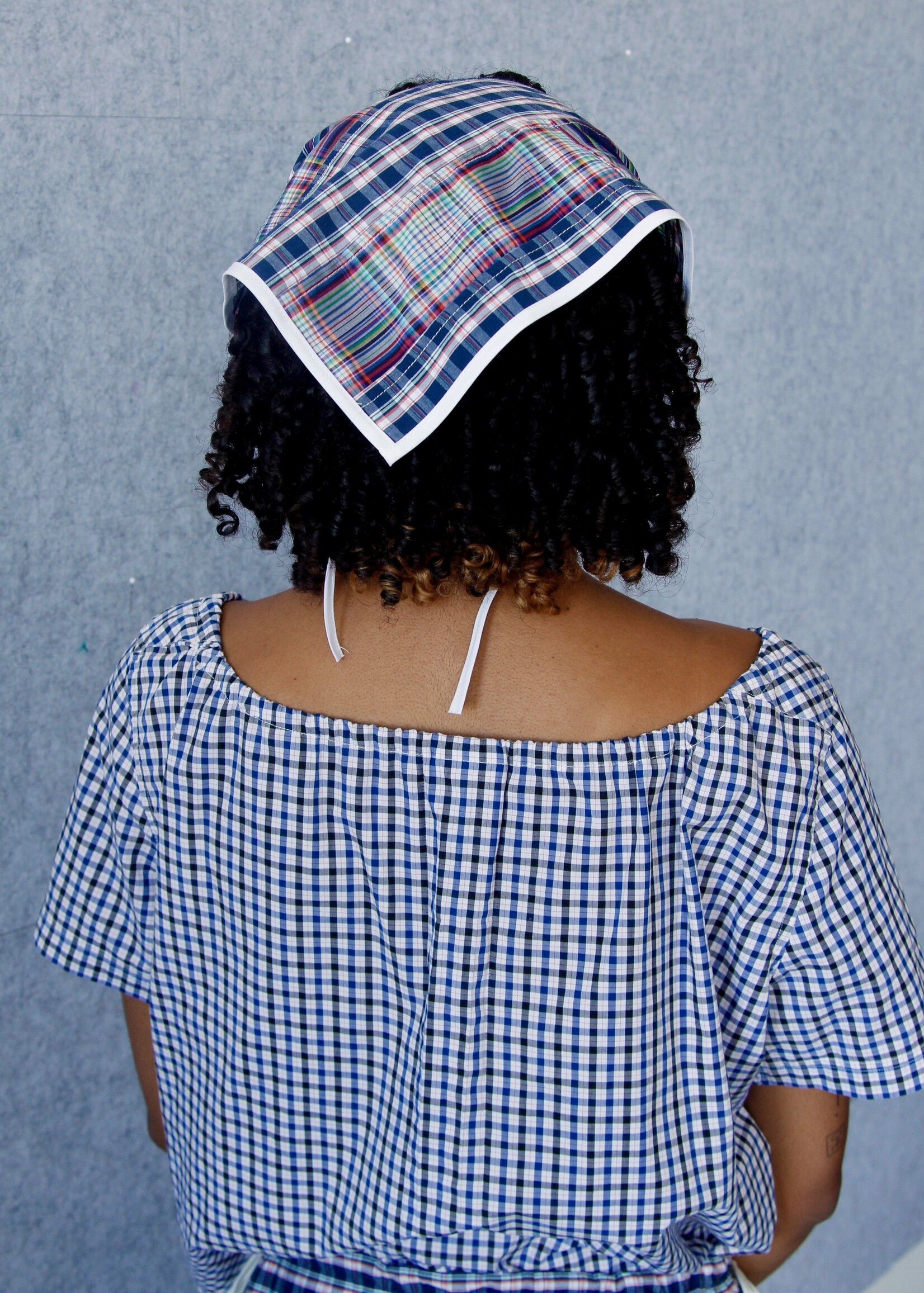Studio Citizen Upcycyled Back to School Bandana - Navy Plaid