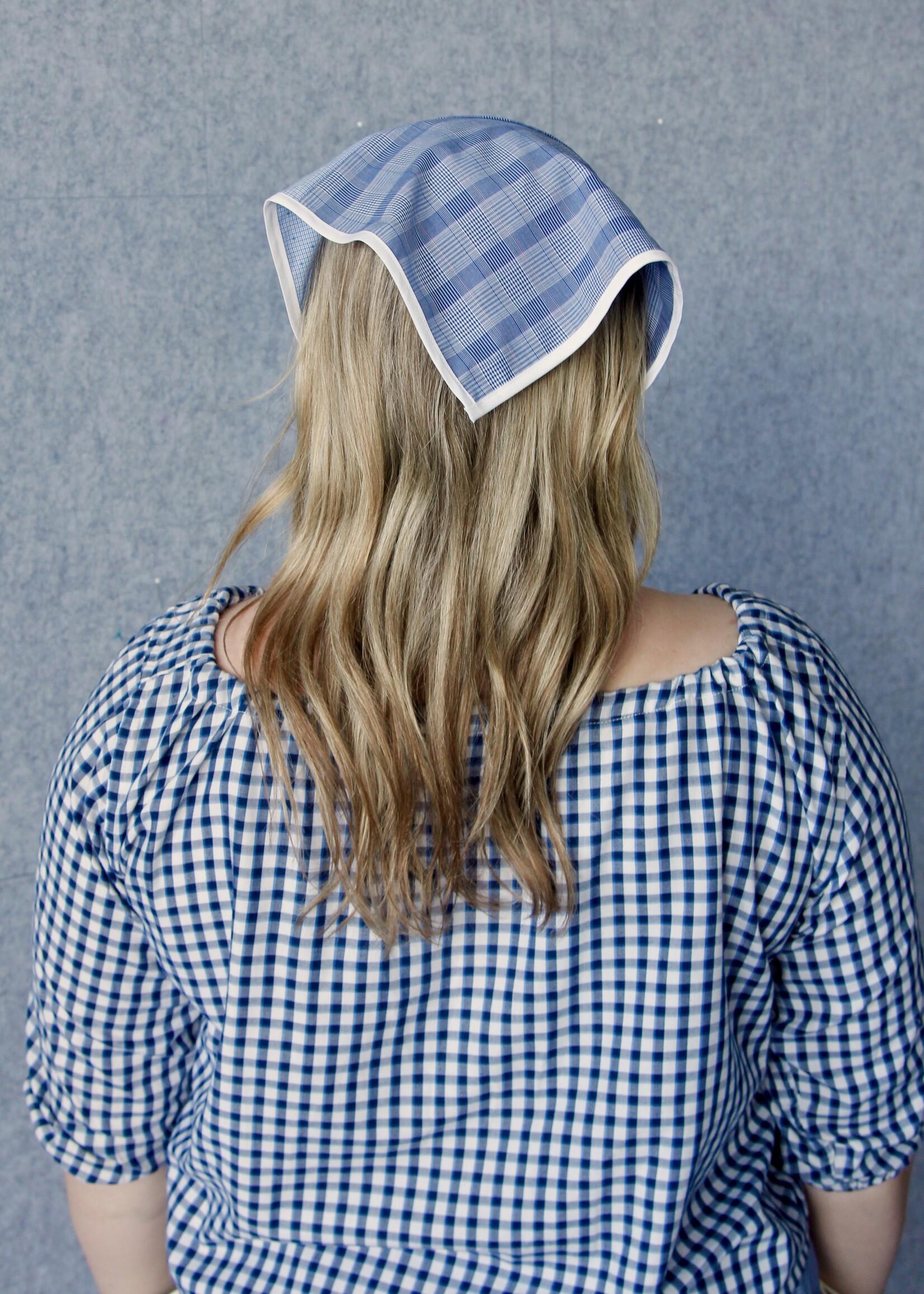 Studio Citizen Upcycyled Back to School Bandana - Blue Plaid