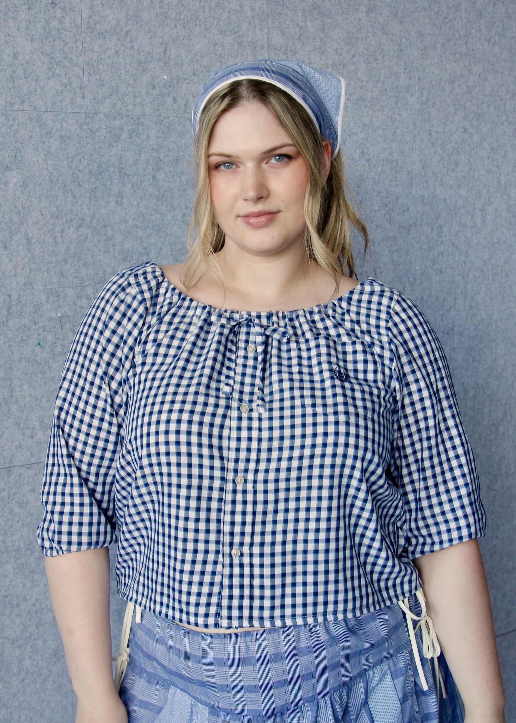 Studio Citizen Upcycyled Back to School Bandana - Blue Plaid