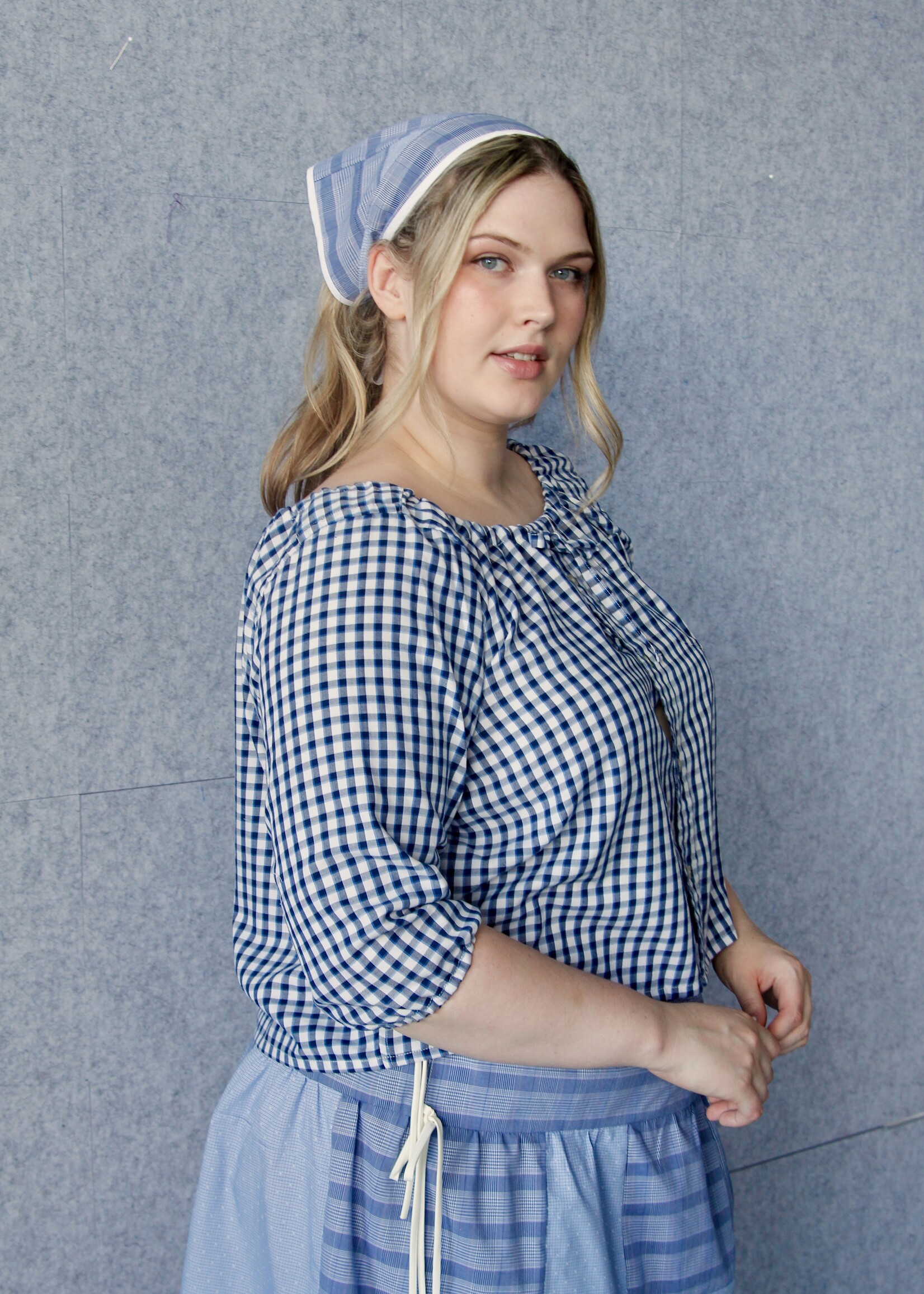 Studio Citizen Upcycyled Back to School Bandana - Blue Plaid