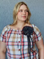 Studio Citizen Upcycyled Back to School Rosette - Navy + Red