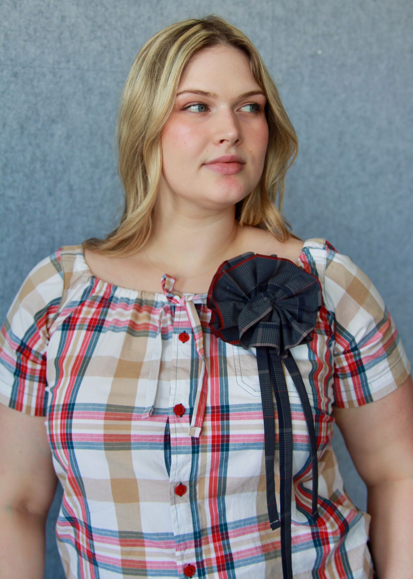 Studio Citizen Upcycyled Back to School Rosette - Navy + Red
