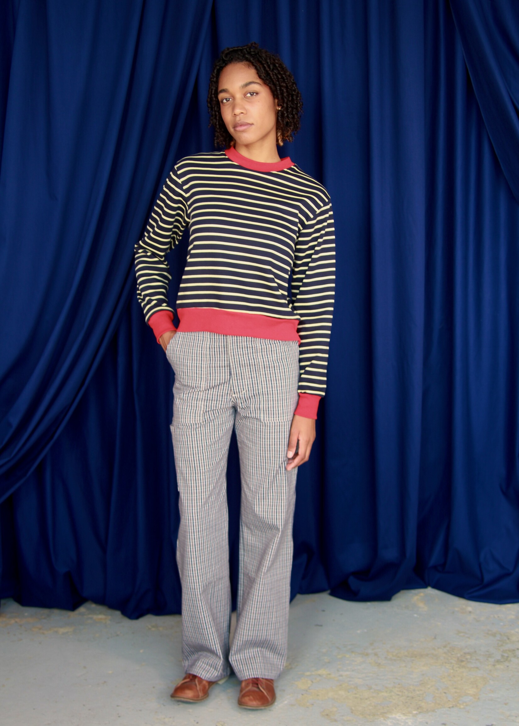 Studio Citizen Studio Citizen Carpenter Pants in Blue Plaid