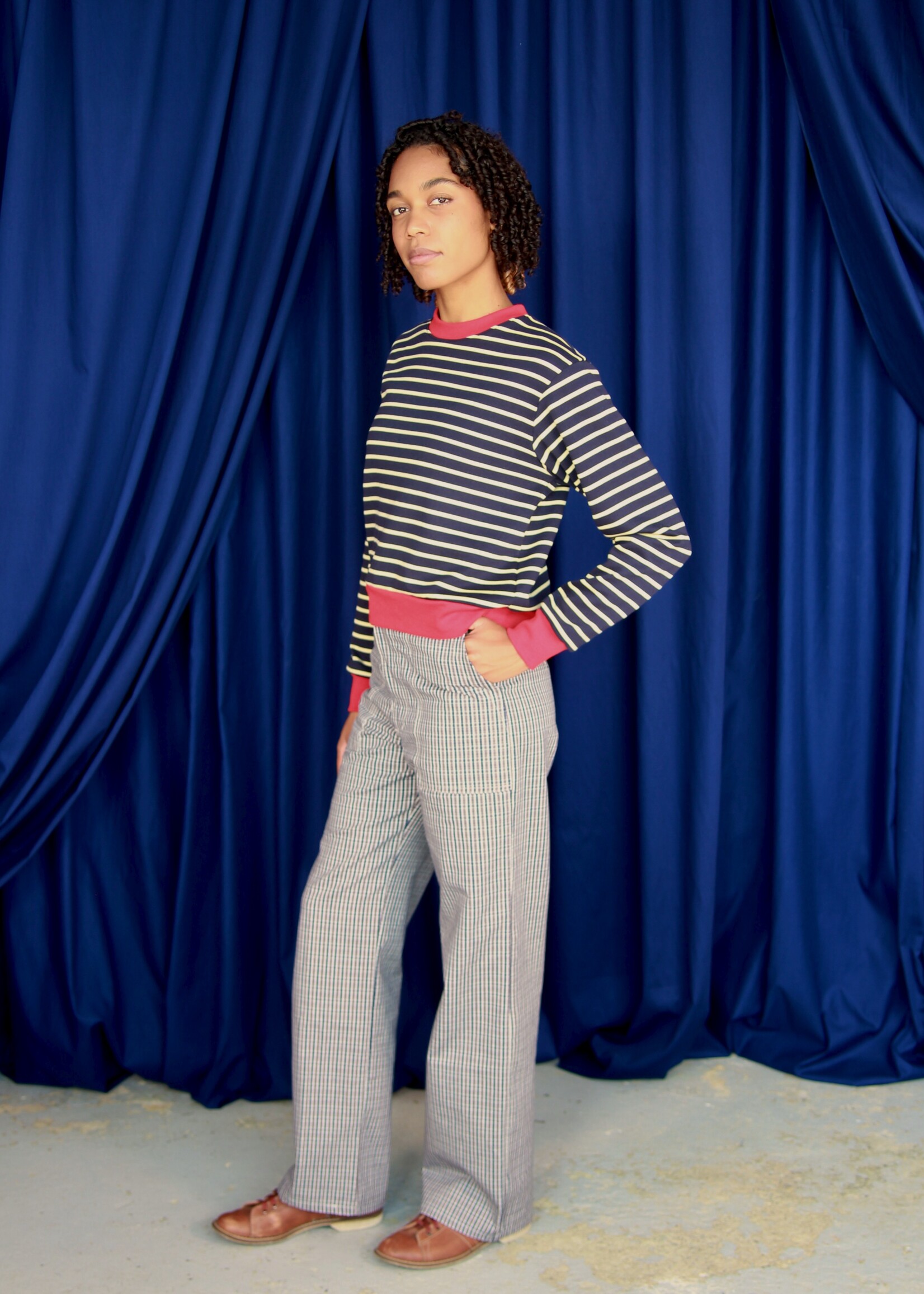 Studio Citizen Studio Citizen Carpenter Pants in Blue Plaid