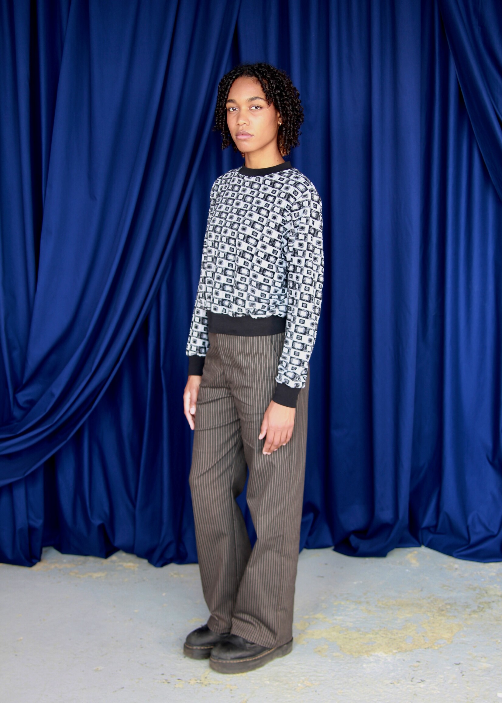 Studio Citizen Studio Citizen Straight Cut Pants in Brown Stripe