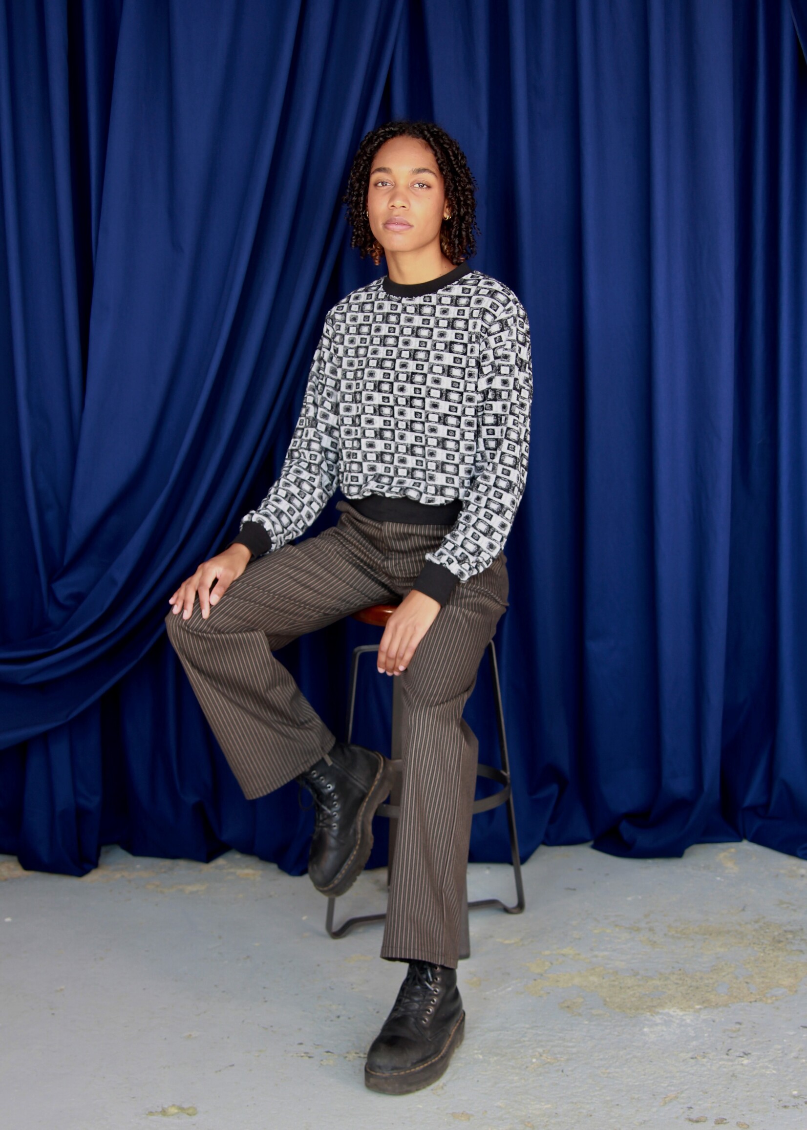 Studio Citizen Studio Citizen Straight Cut Pants in Brown Stripe