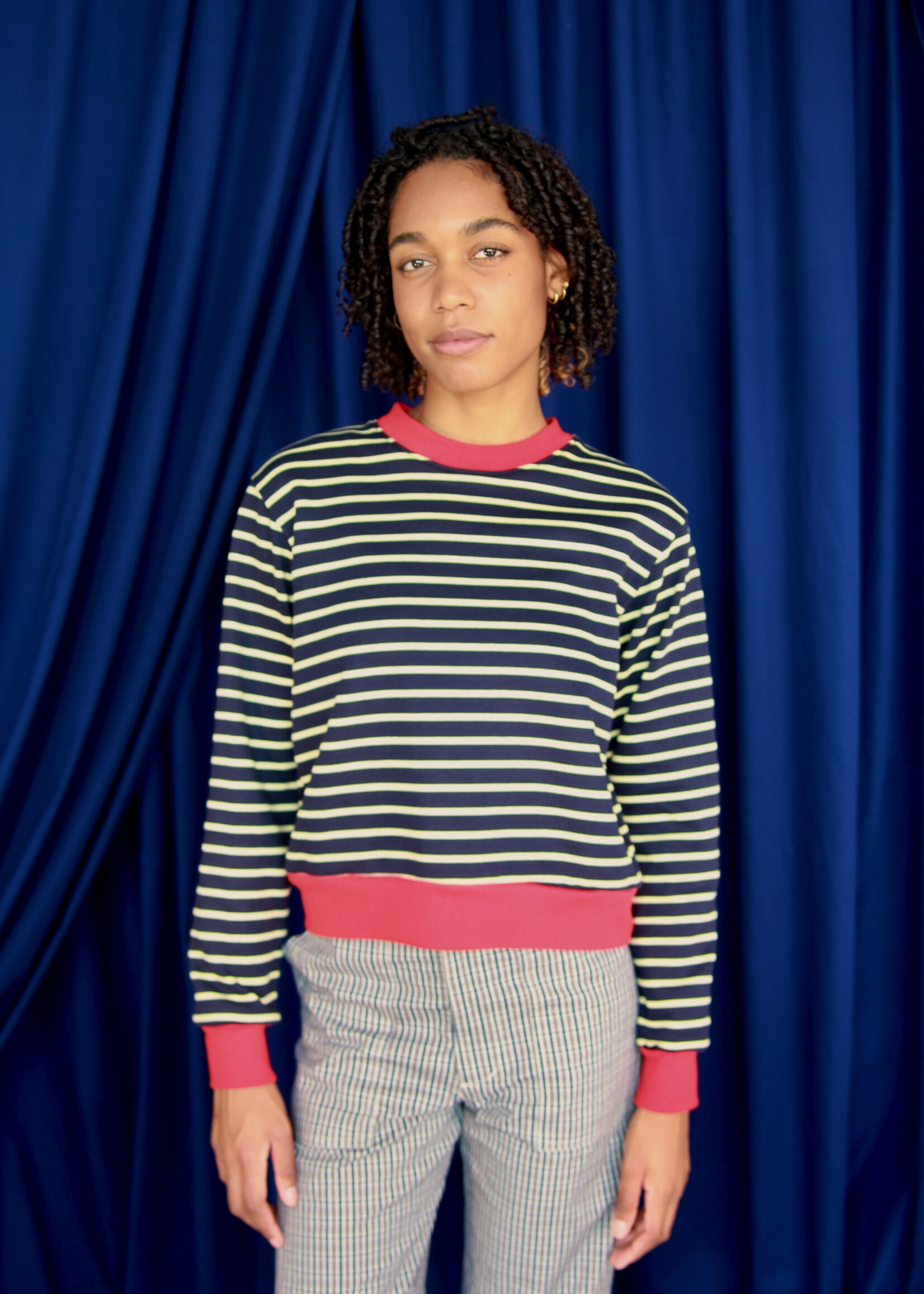 Studio Citizen Studio Citizen Crewneck Sweatshirt in Navy Stripe