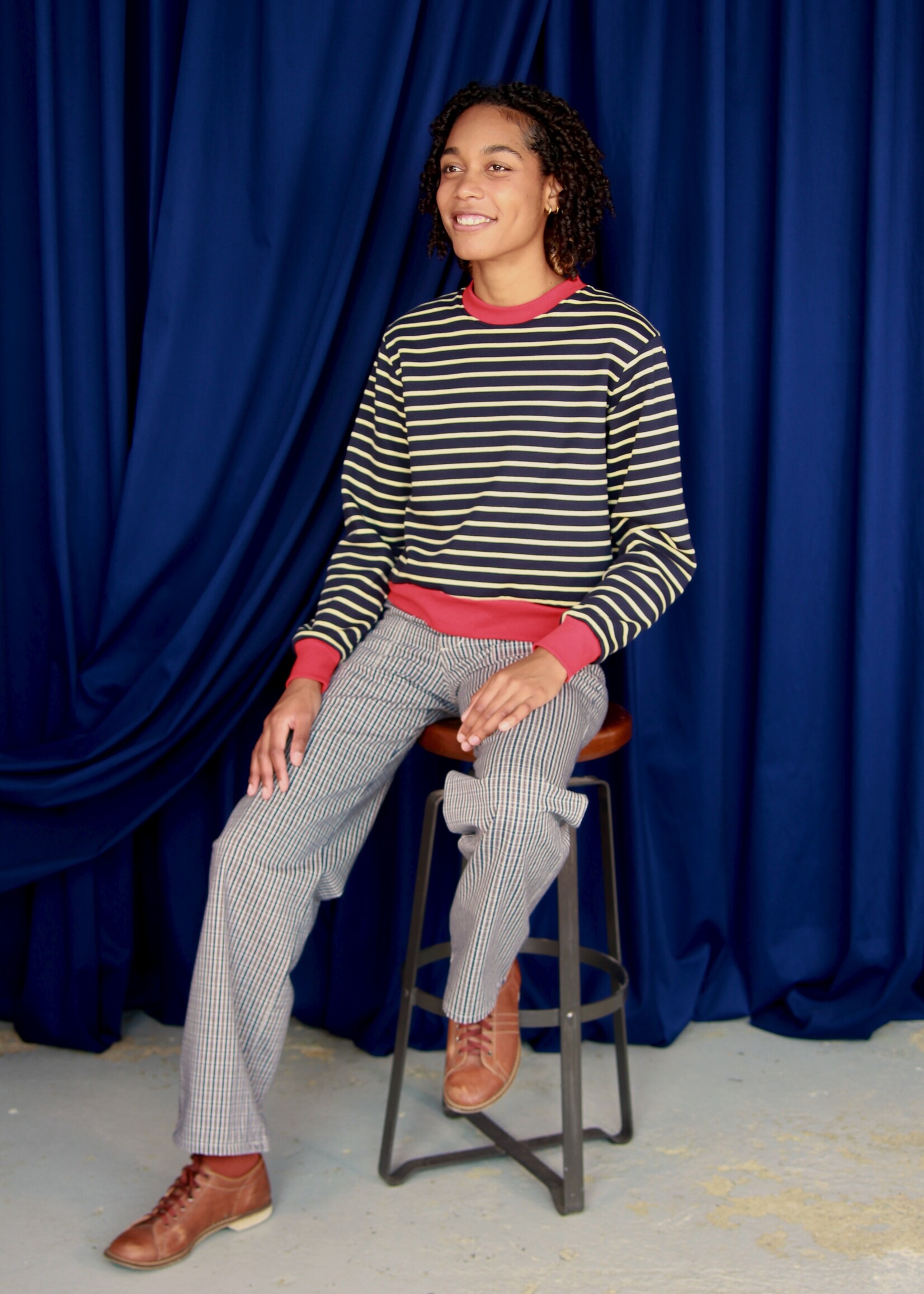 Studio Citizen Studio Citizen Crewneck Sweatshirt in Navy Stripe