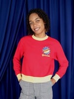Studio Citizen Crewneck Sweatshirt in Red with Steamé Embroidery