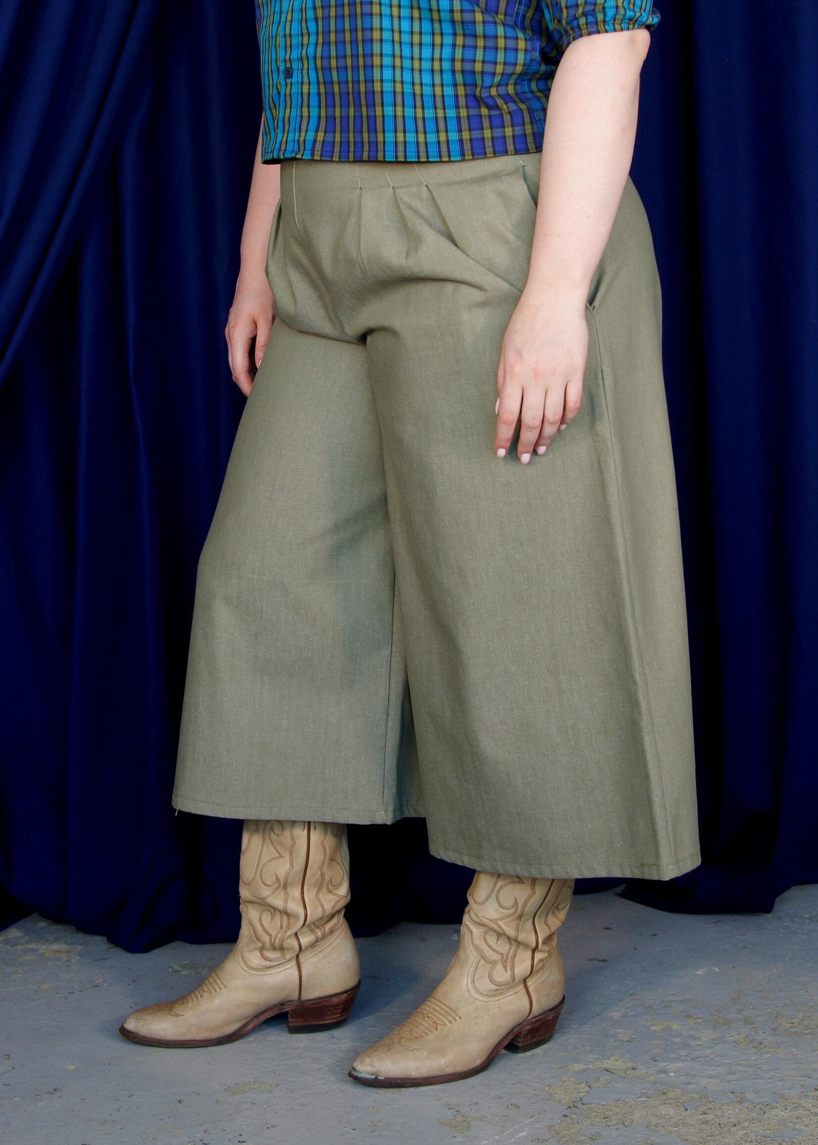 Studio Citizen Studio Citizen Palazzo Pants in Green Denim