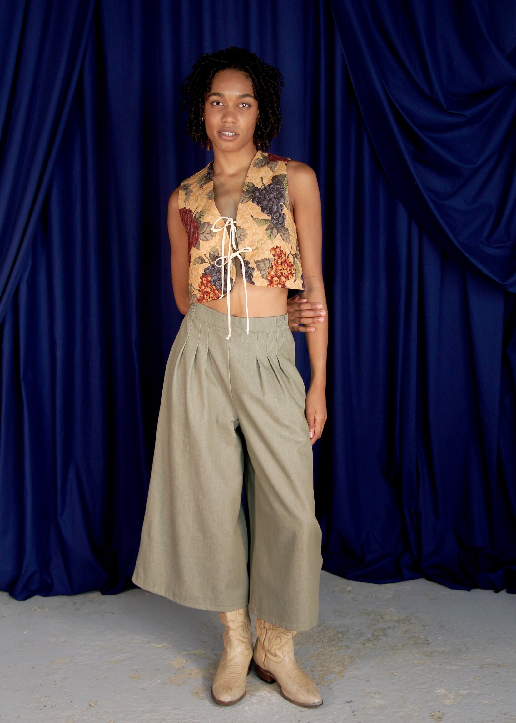 Studio Citizen Studio Citizen Palazzo Pants in Green Denim