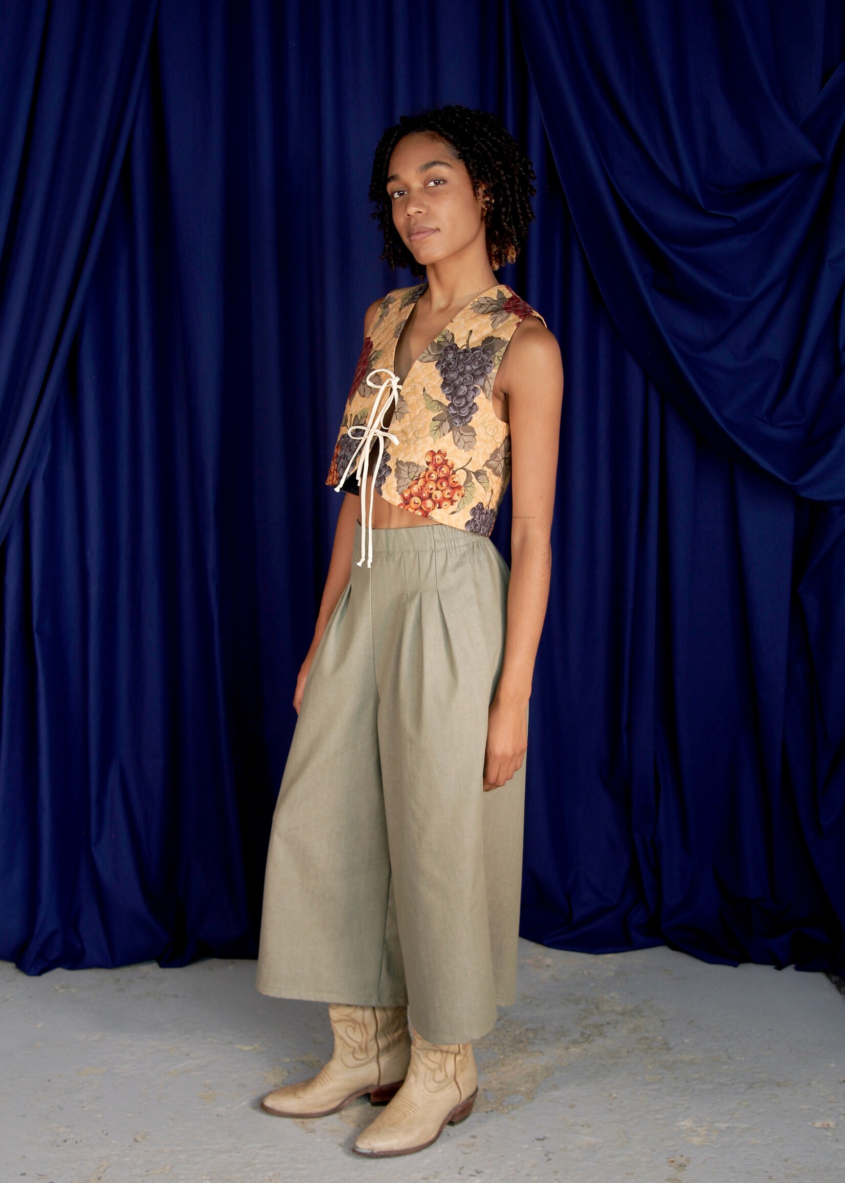Studio Citizen Studio Citizen Palazzo Pants in Green Denim