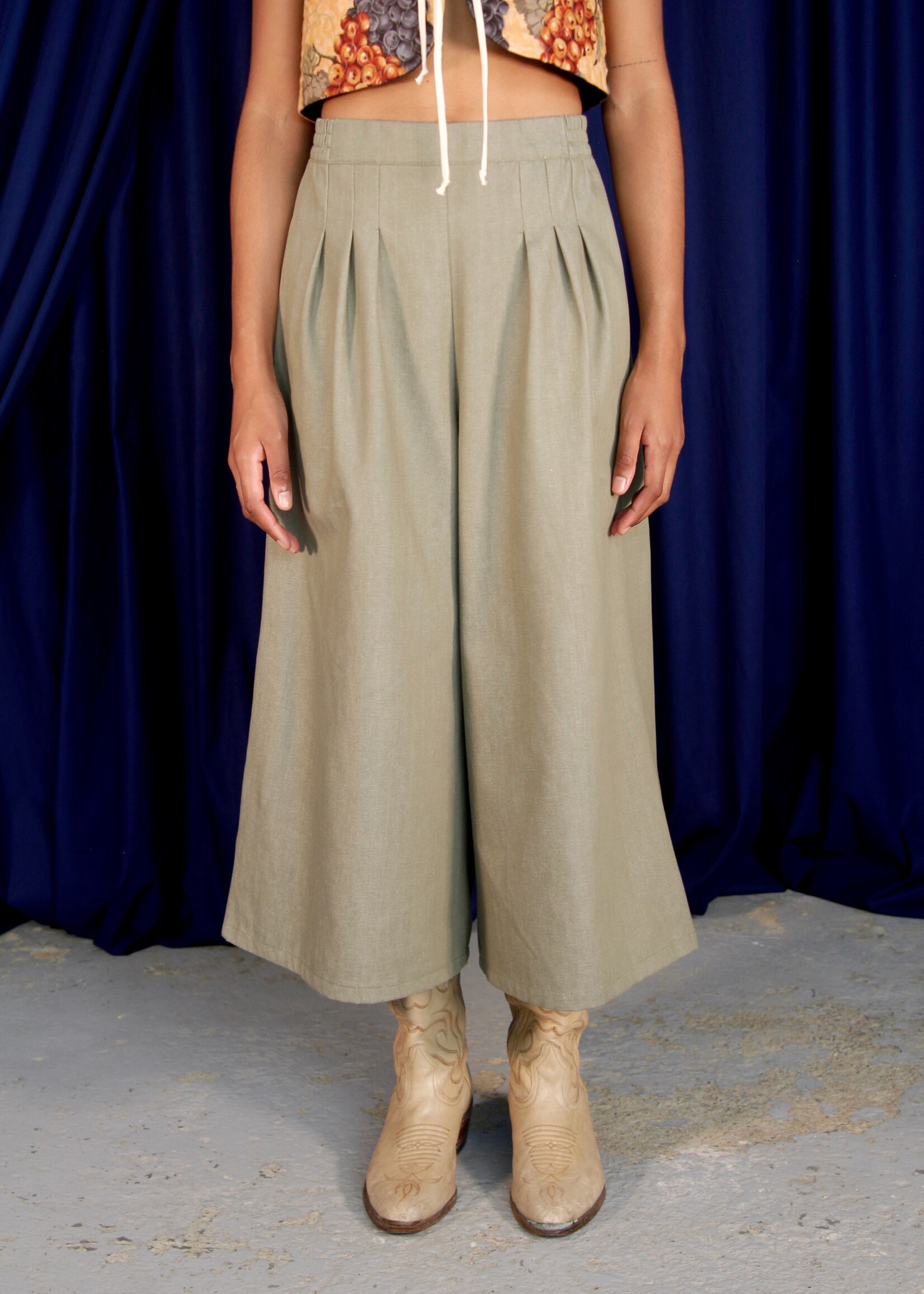 Studio Citizen Studio Citizen Palazzo Pants in Green Denim