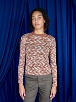 Studio Citizen Fitted Top in Brown Wave Knit
