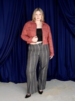 Studio Citizen Straight Cut Pants in Grey Stripe Canvas