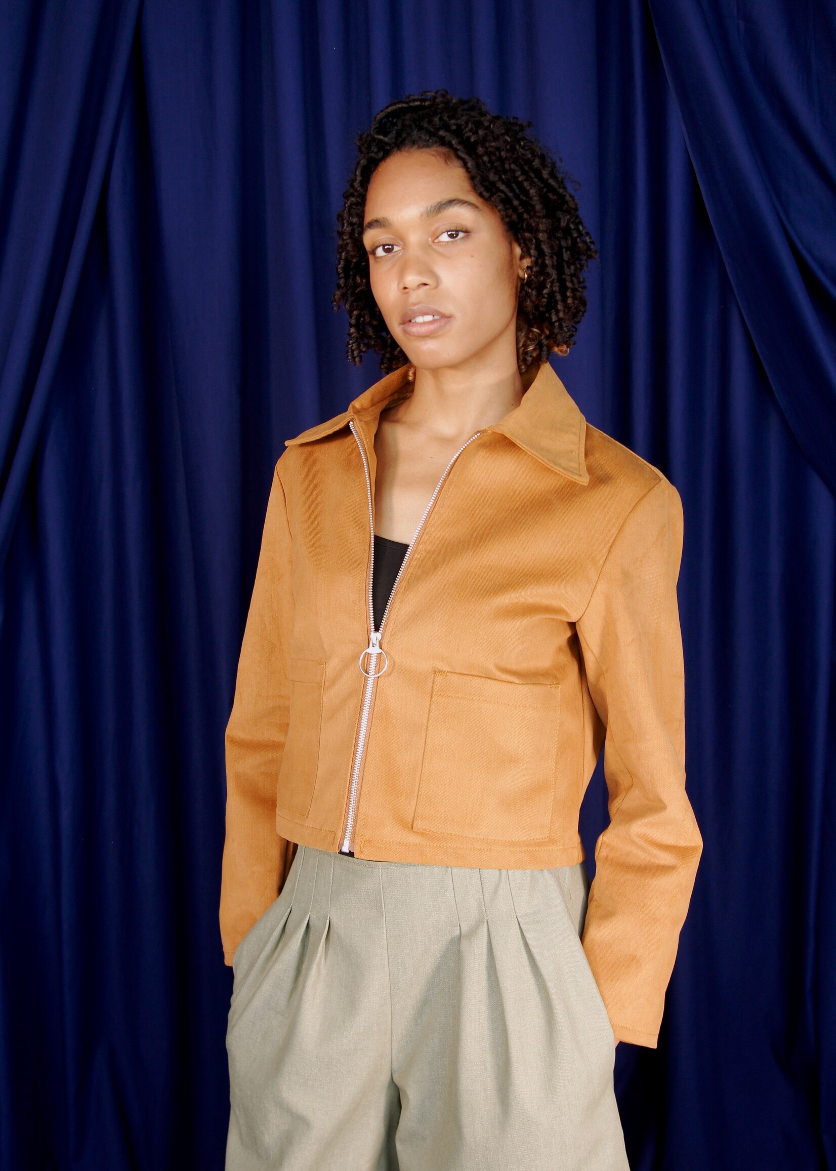 Studio Citizen Studio Citizen Zipper Jacket in Brown Ochre