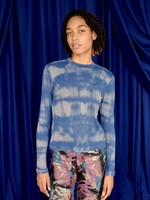 Studio Citizen Fitted Top in Blue Marbled Knit