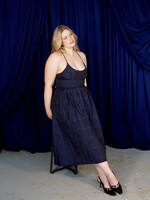 Studio Citizen Maiden Dress in Black with Ultramarine Basketweave