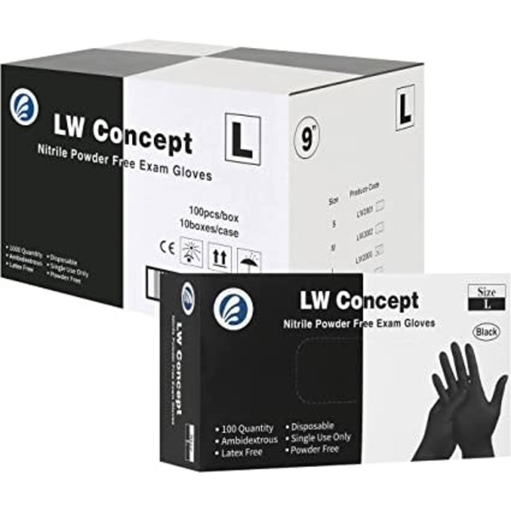 6mil Black Nitrile Gloves (LARGE)