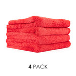 The Rag Company Double Plush Eagle Edgeless 500 GSM Microfiber Towel 4-PACK (RED)