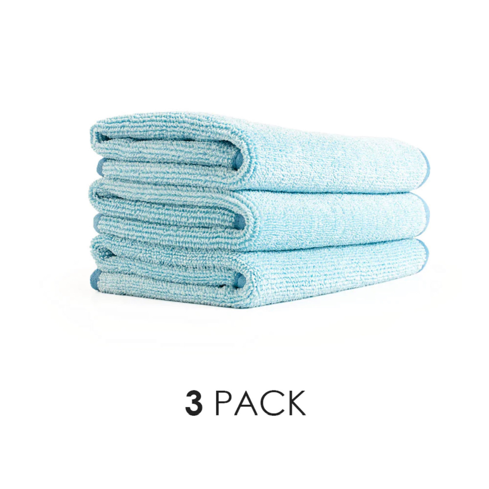 The Rag Company Premium FTW Twisted Loop Glass Towel 3-PACK (BLUE)