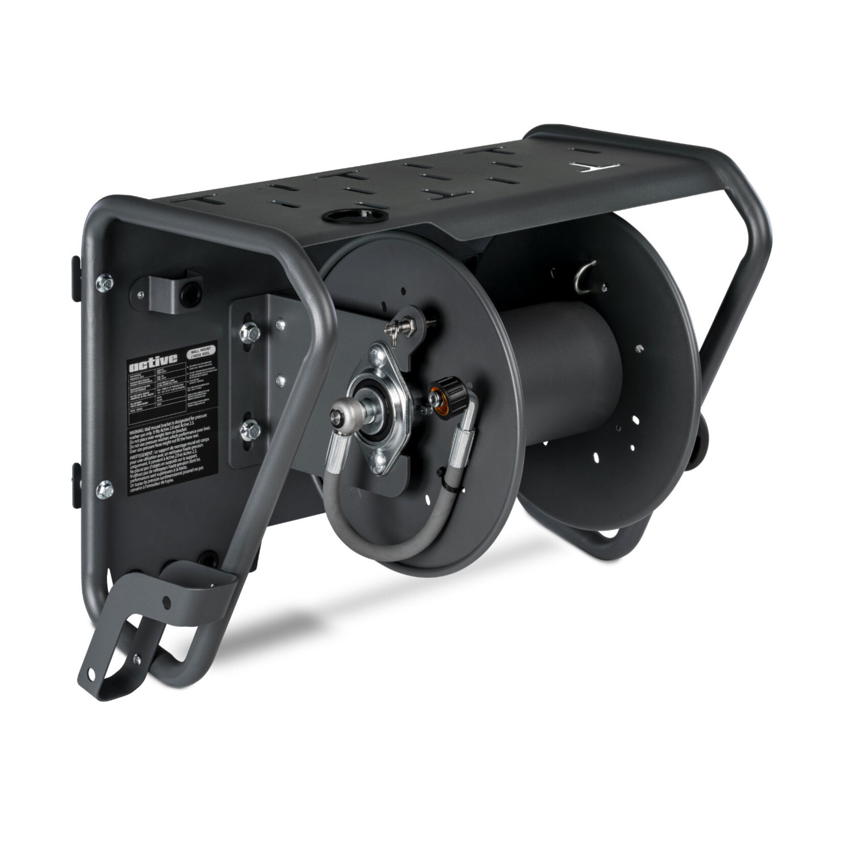 Active Products Inc. Active Hose Reel and Wall Mount System | Pressure Washer Shelf and Reel Solution