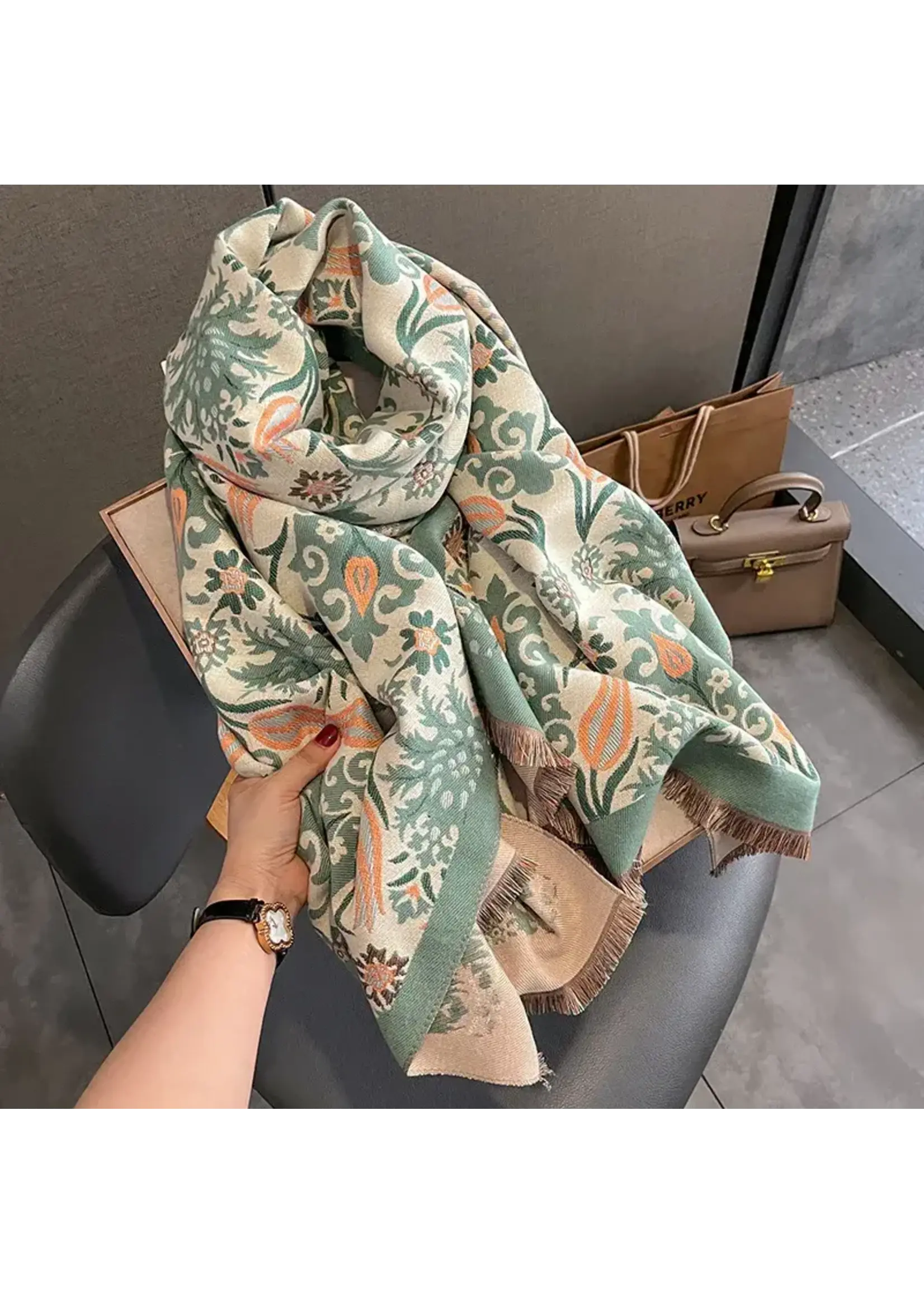 Women's Scarf Winter New 2023 Fashion Thickened Cashmere Student Scarf Neck Protection Warm Shawl Duplex Printing