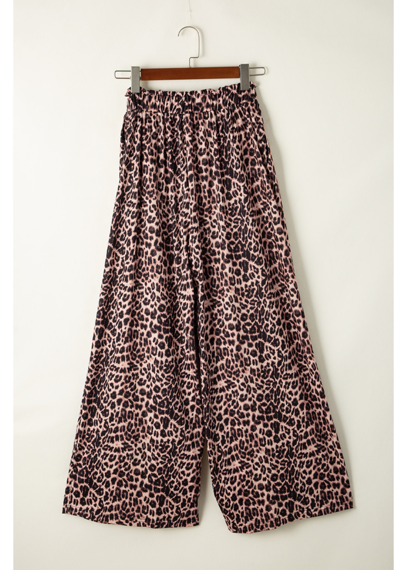 Desert Palm Boho Leopard Wide Leg Pants