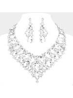 Teardrop Cluster Rhinestone Collar Necklace