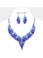 Teardrop Glass Crystal Vine Collar Evening Necklace