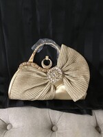 Diamond-Decorated Folded Butterfly Flower Shaped PU Handbag