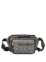 OVAL DESIGN PRINT ZIPPER CROSSBODY BAG