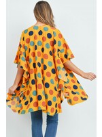 POLKA DOT RUFFLE KIMONO YELLOW